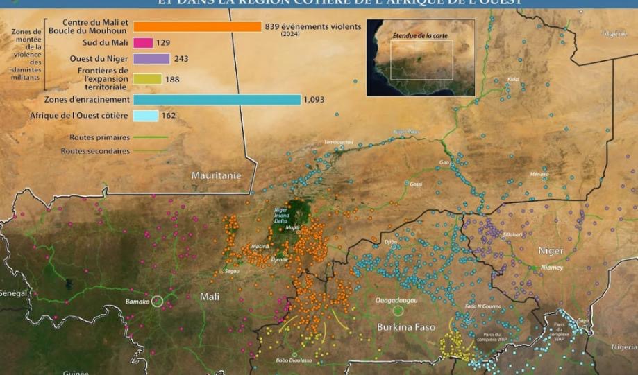 Carte des attaques armées au Sahel : une stratégie géopolitique clairement visible