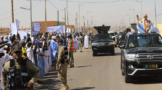 الرئيس ولد الشيخ الغزواني يصل مدينة النعمة عاصمة الحوض الشرقي