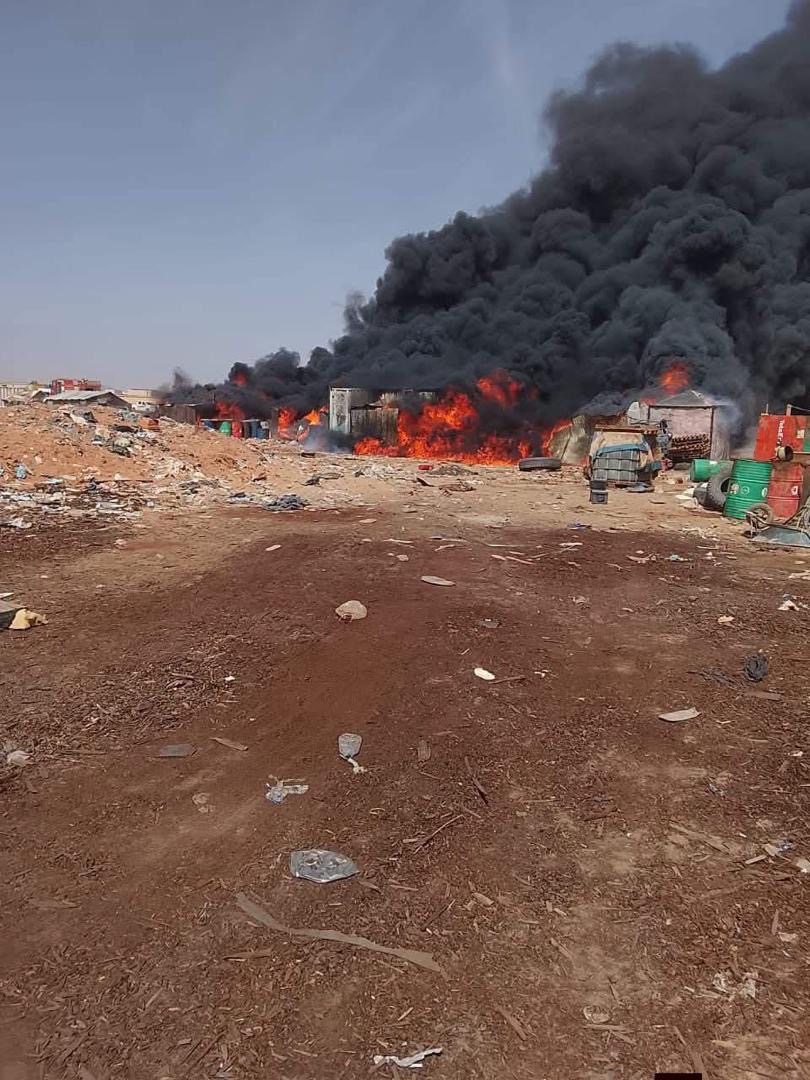 Important incendie sur un marché de carburants à proximité de Zouerate
